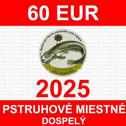 2. DOSPELÝ - pstruhové miestne povolenie - člen z inej organizácie 2025