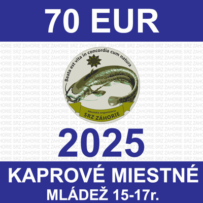 2. MLÁDEŽ 15-17 r. - kaprové miestne povolenie 2025